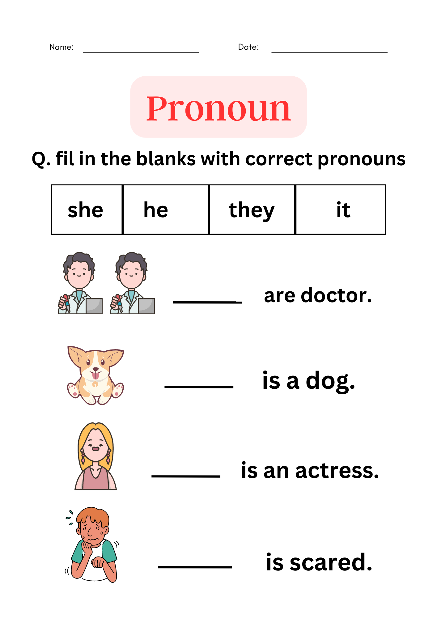 Pronoun Worksheets For Grade 1 2 3 Made By Teachers Personal Pronouns Read And Circle The Correct Pronouns Grammar Worksheet Book 1 Ezpzlearn