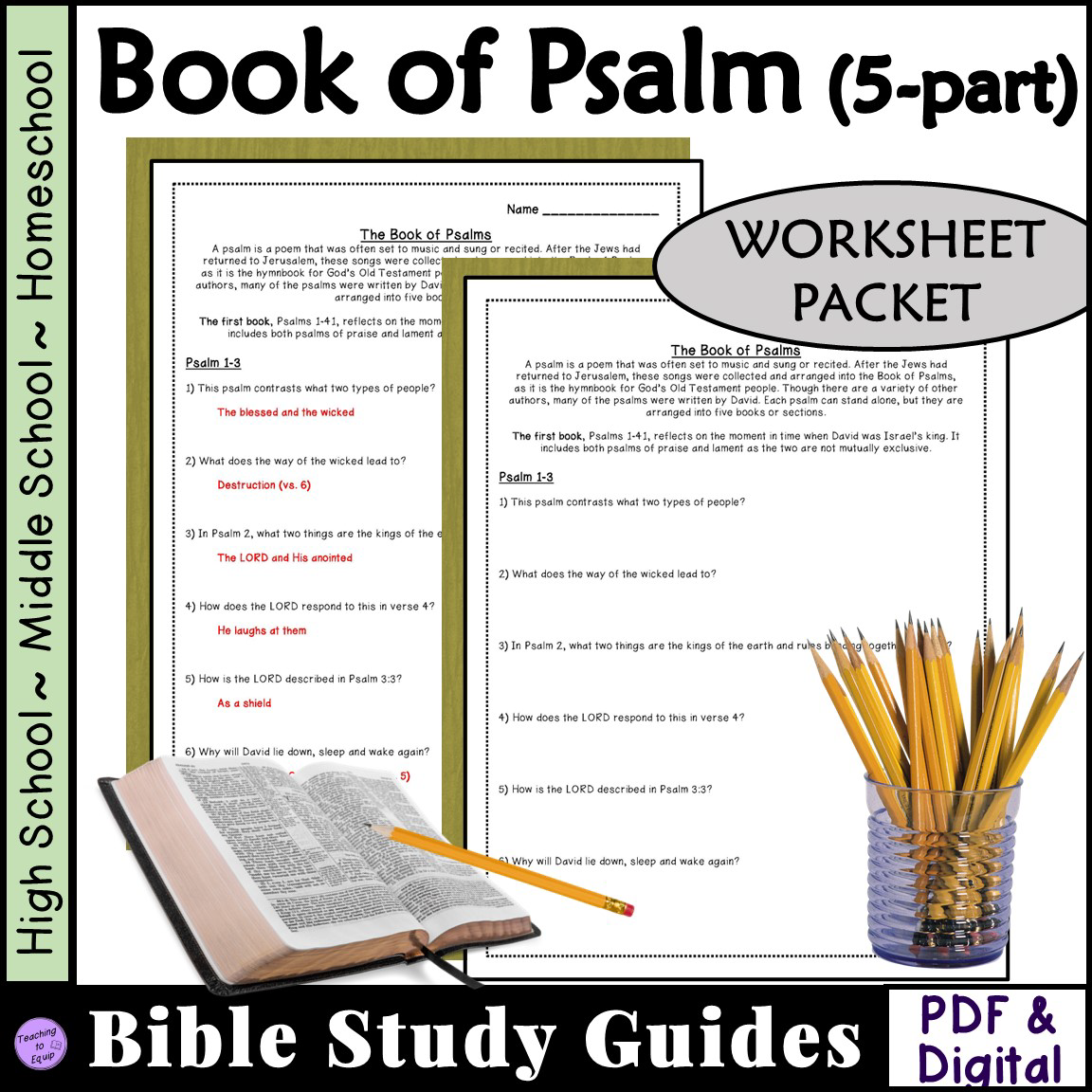 Psalm Bible Study Questions Worksheets Made By Teachers Psalm Bible Study Questions Worksheets Made By Teachers