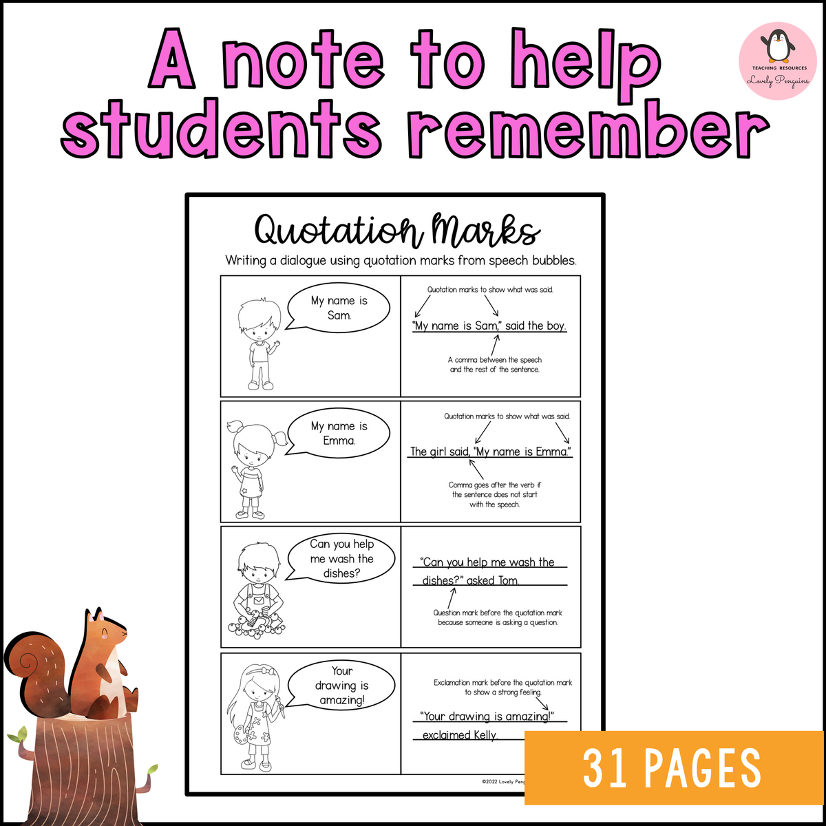Quotation Marks Commas To Mark Dialogue Conversation Worksheets Inverted Commas Direct Speech Made By Teachers