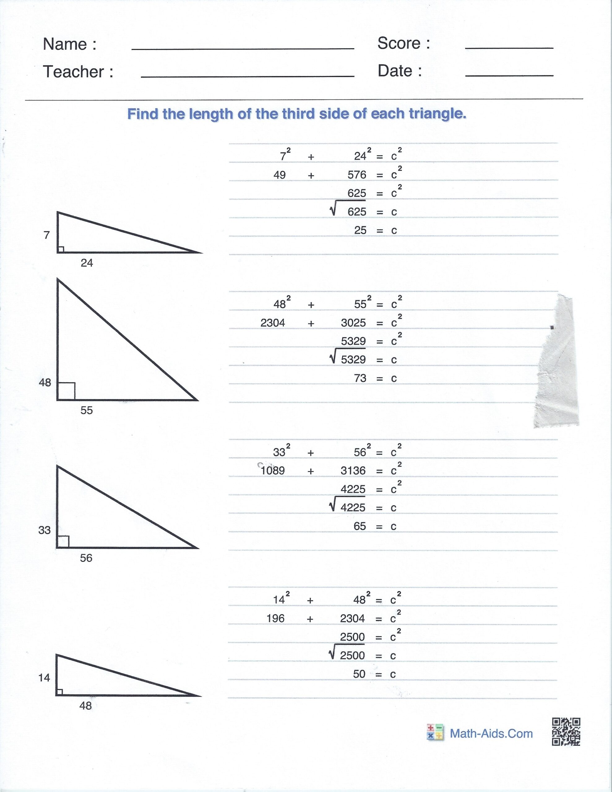 Right Angles And The Pythagorean Theorem Perkins School For The Blind Right Angles And The Pythagorean Theorem Perkins School For The Blind