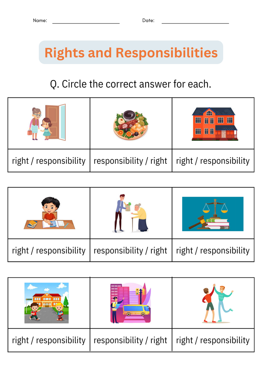 Rights And Responsibilities Of Citizens Activities Worksheets For Kindergarten Made By Teachers 13 Printable Worksheets On Responsibility Free PDF At Worksheeto