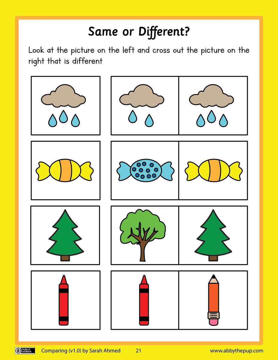 Same Or Different Worksheet Free Printable Worksheets Same Or Different Worksheet Free Printable Worksheets