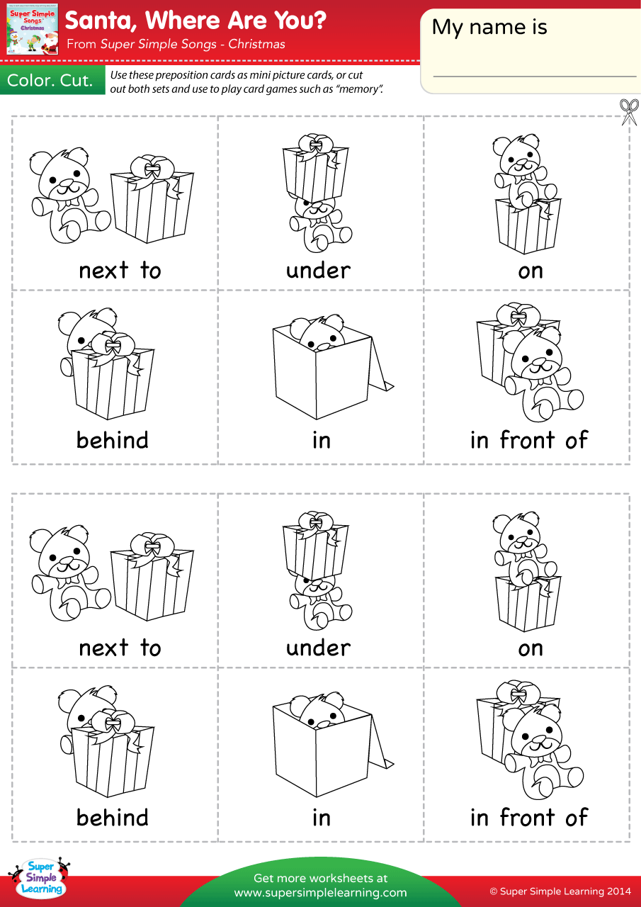 Santa Where Are You Worksheet Prepositions Of Place Super Simple Santa Where Are You Worksheet Prepositions Of Place Super Simple