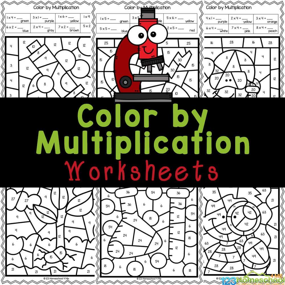 Science Themed Multiplication Color By Number Worksheets Christmas Math Mystery Pictures Grade 4 Addition Subtraction Multiplication Division Made By Teachers