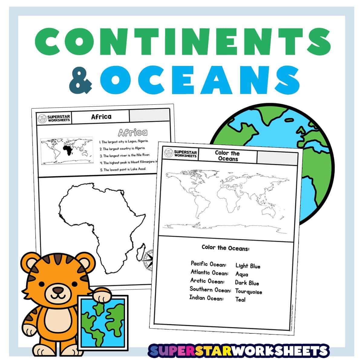 Seven Continents Oceans Worksheets Free Printables Superstar Worksheets Oceans Printable Worksheets