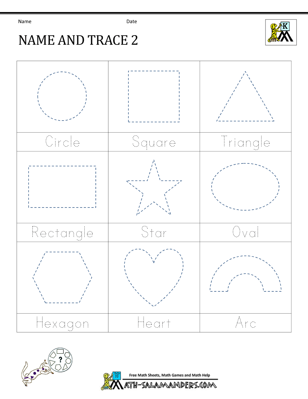 Shape Tracing Worksheets Kindergarten Shape Tracing Worksheets Kindergarten
