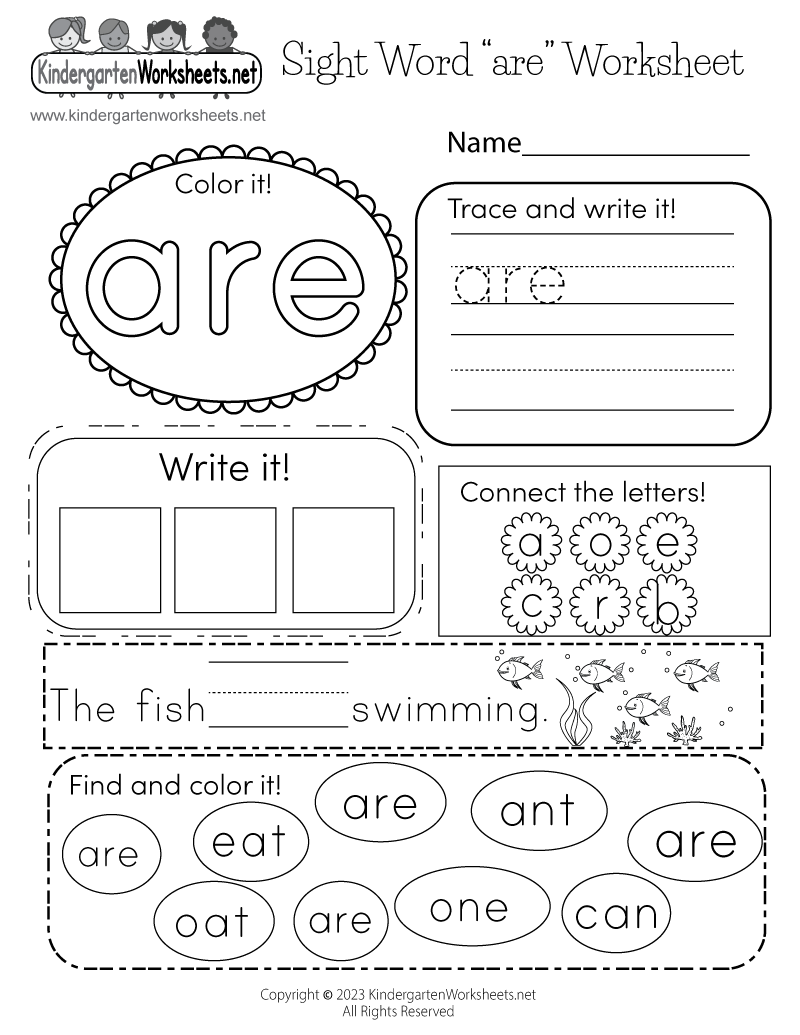 Sight Word Are Worksheet Free Printable Digital PDF Free Printable Sight Word Play Worksheet