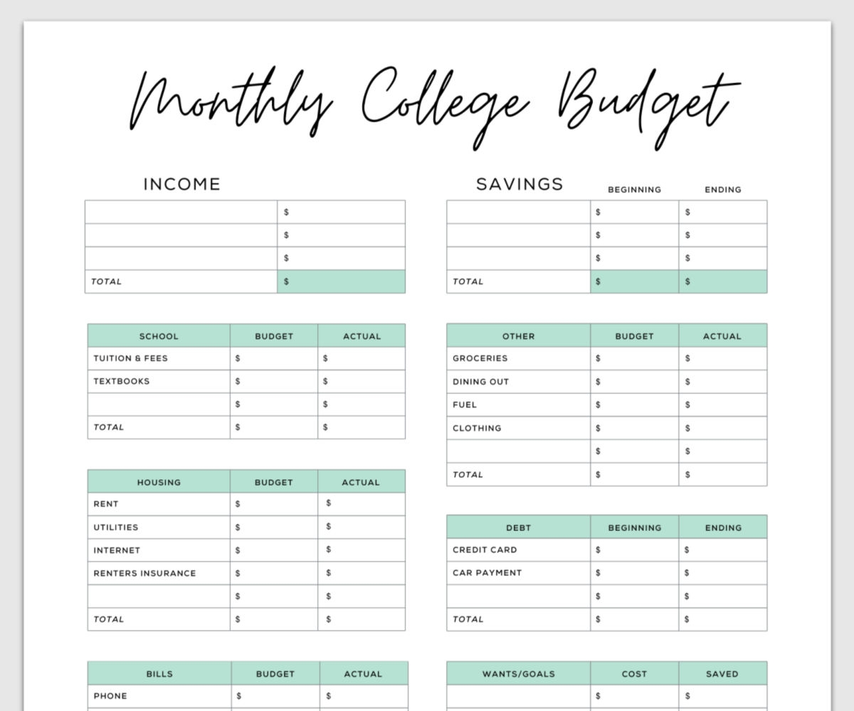 Simple Budget Template For College Students Free PDF Simple Budget Template For College Students Free PDF