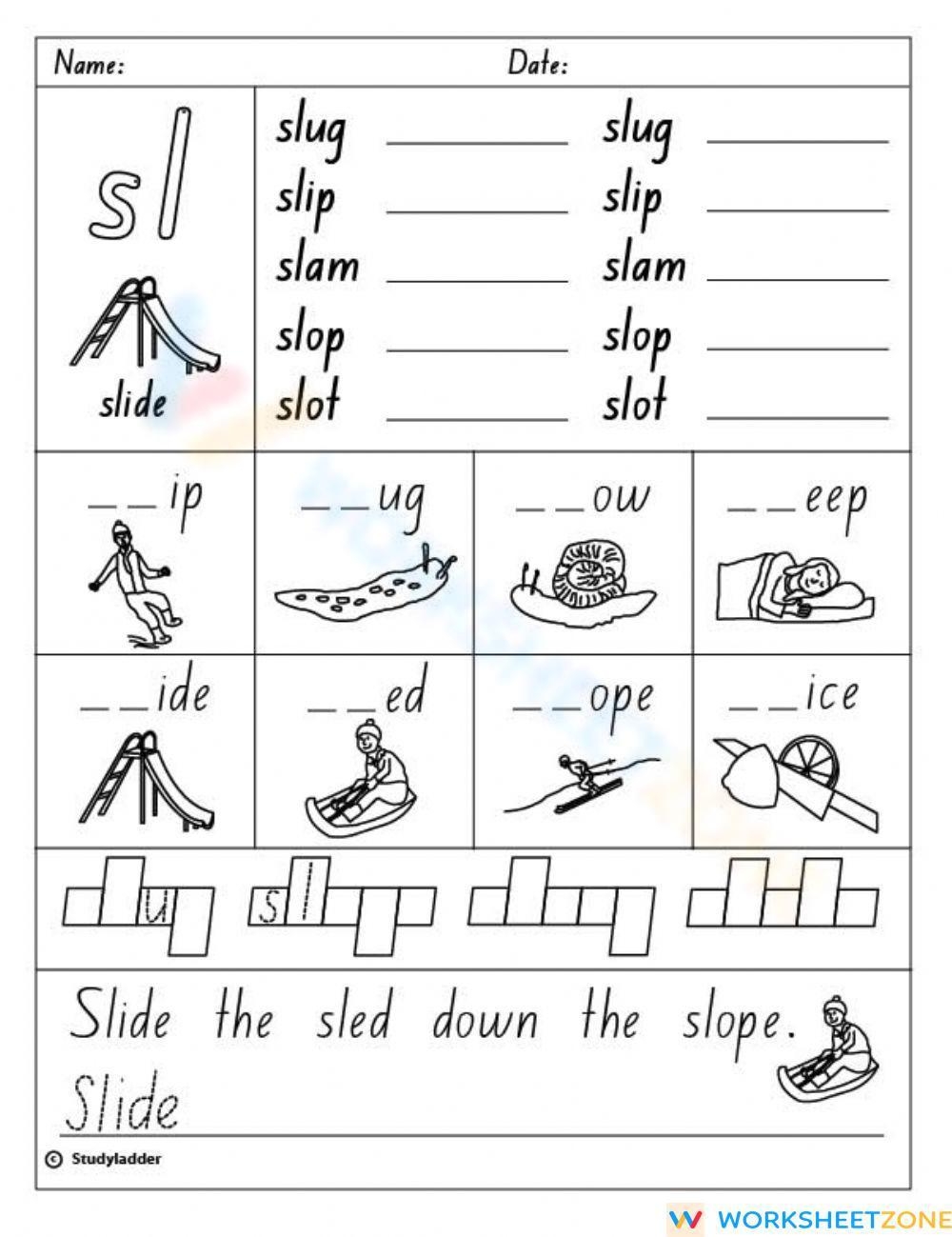Sl Blend Worksheet Download Consonant Blends Worksheets For Free Vikramlearning
