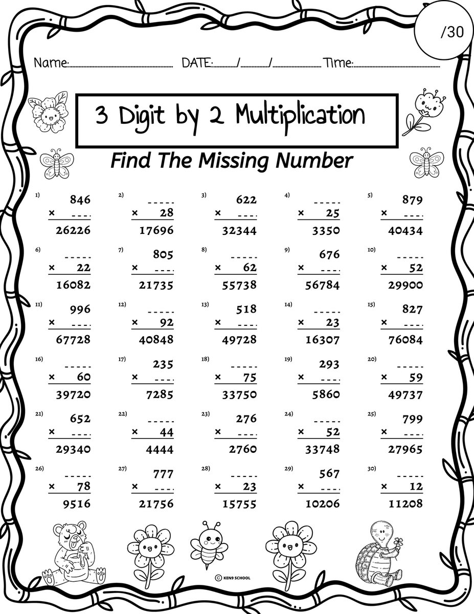 Spring 3 Digit By 2 Digit Multiplication Division Missing Numbers Worksheets Made By Teachers Spring 3 Digit By 2 Digit Multiplication Division Missing Numbers Worksheets Made By Teachers