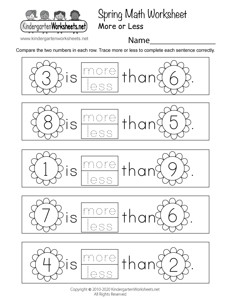 Spring Math Worksheet Free Printable Digital PDF Printable Kindergarten Math Worksheets PDF Free Download