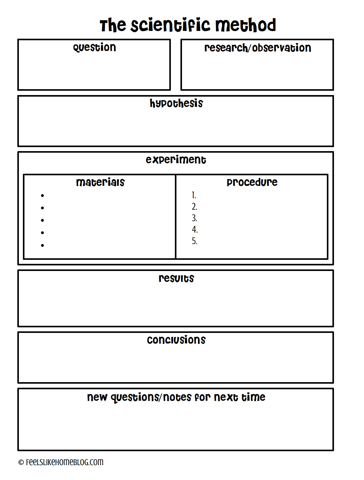 Teaching The Scientific Method A Free Printable Feels Like Home Free Printable Science Experiment Recording Worksheet