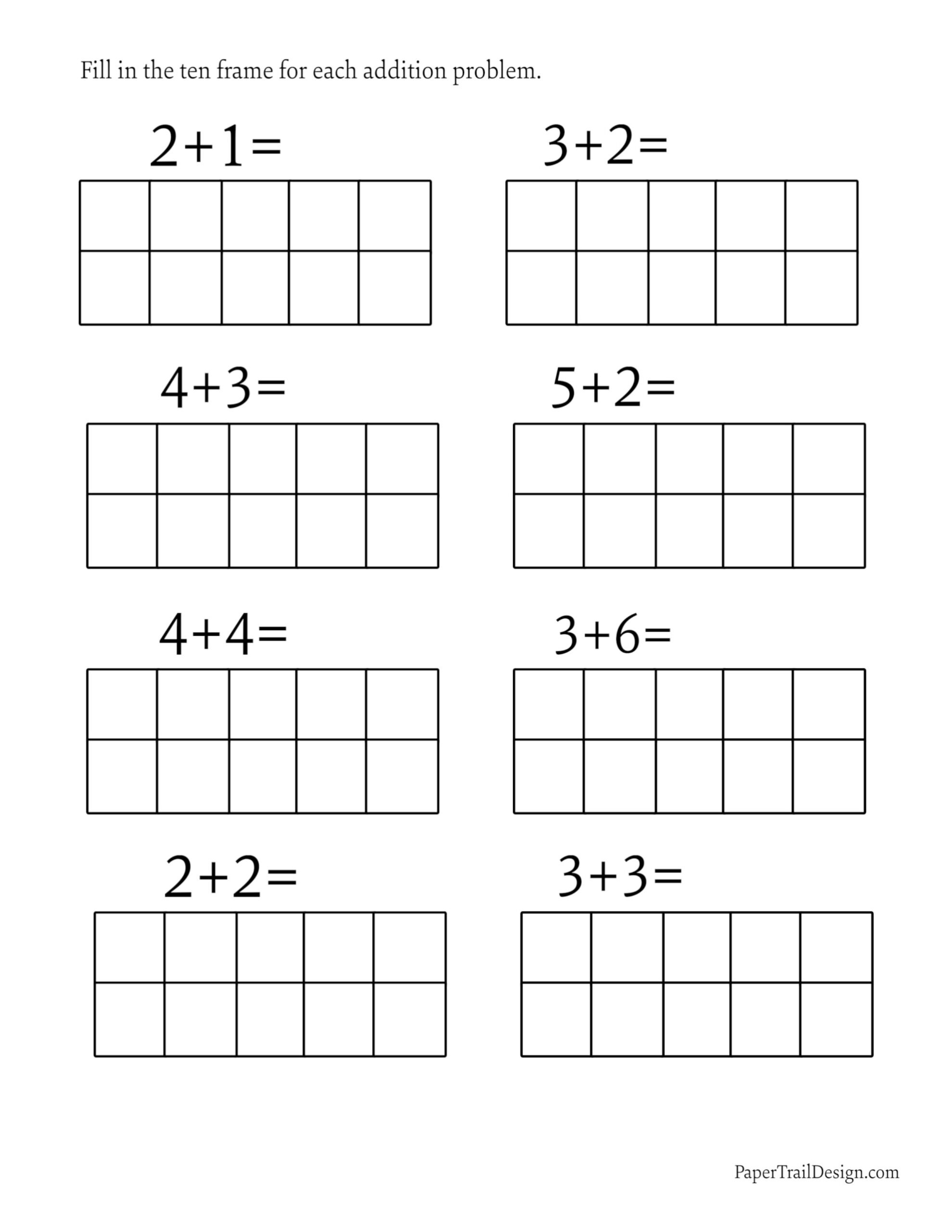 Ten Frame Addition Worksheets Free Printable The Activity Mom