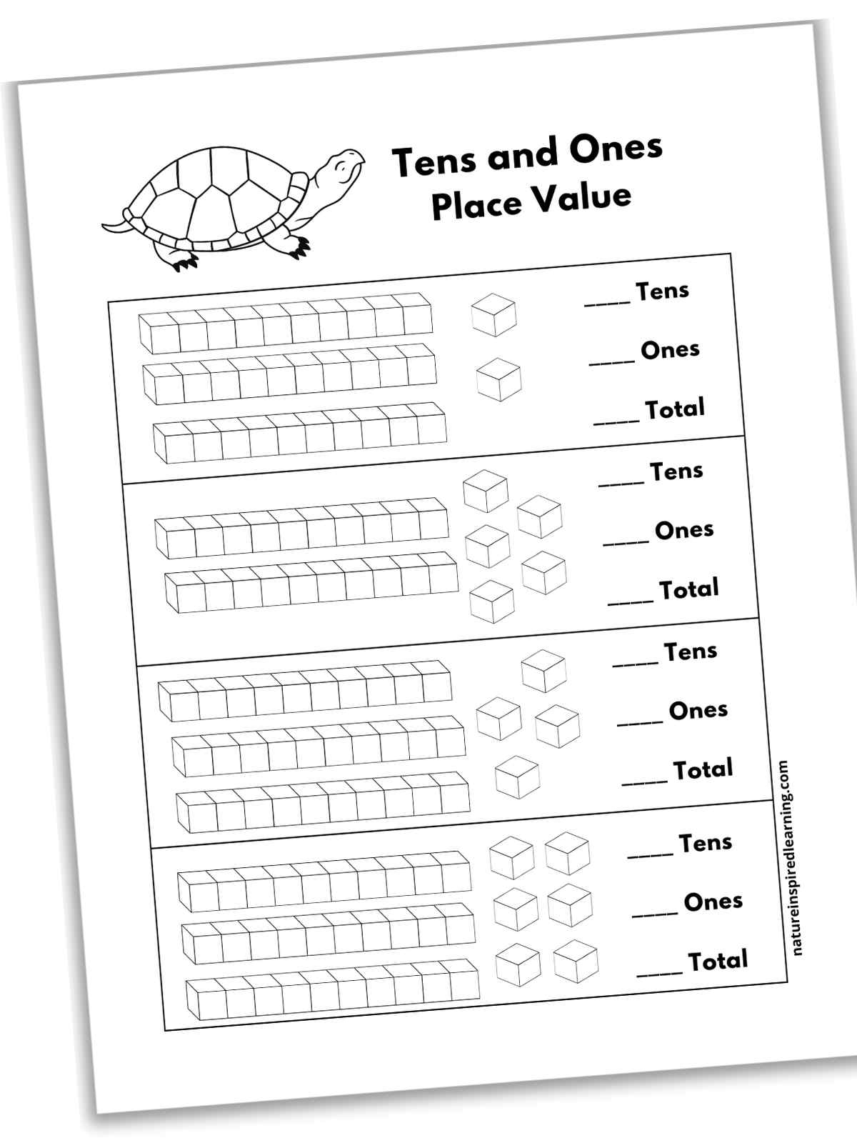Tens And Ones Worksheets Free Nature Inspired Learning Place Value Ones And Tens Worksheets