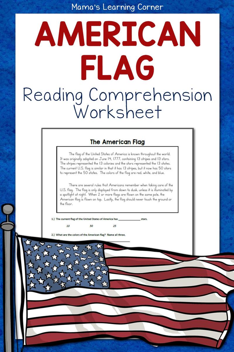 The American Flag Reading Comprehension Worksheet Mamas Learning Corner The American Flag Reading Comprehension Worksheet Mamas Learning Corner