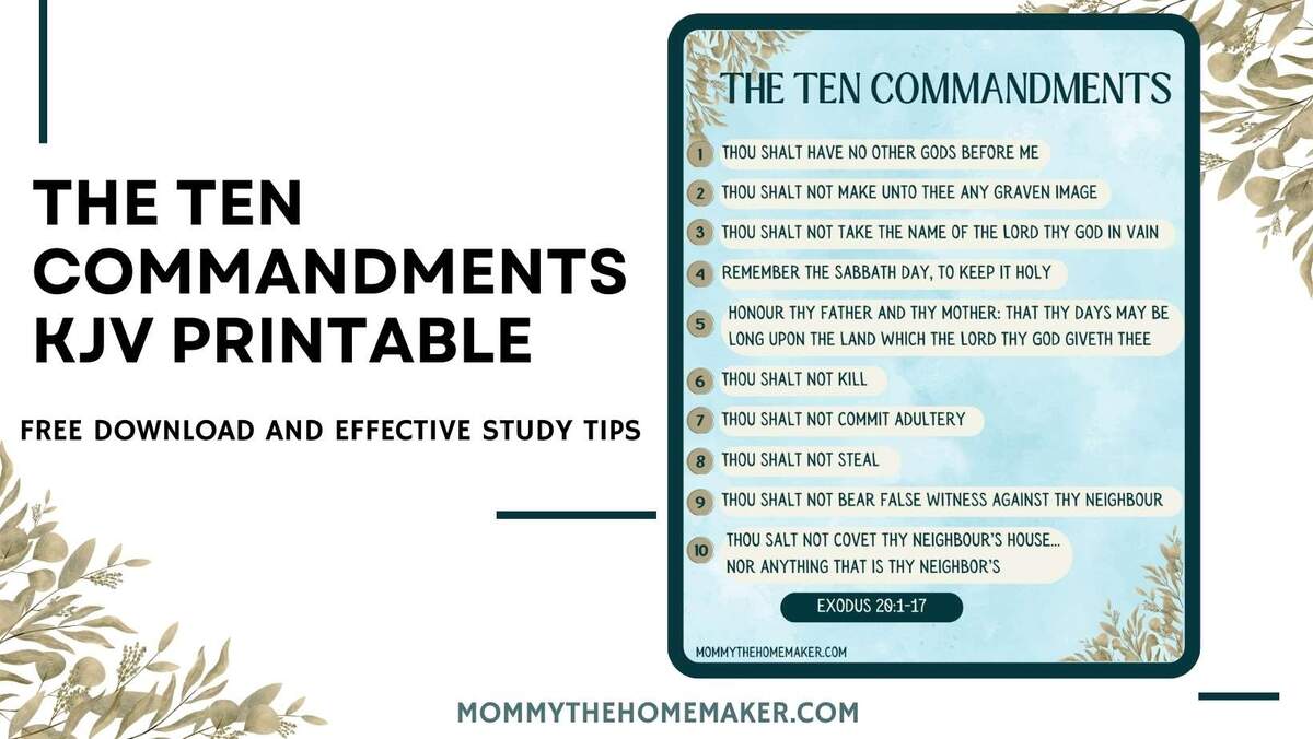 The Ten Commandments KJV Free Printable PDF Mommy The Homemaker The Ten Commandments KJV Free Printable PDF Mommy The Homemaker