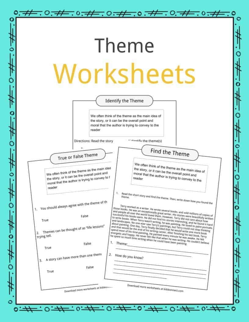Theme Worksheets Examples Description For Kids Theme Worksheets Ereading Worksheets