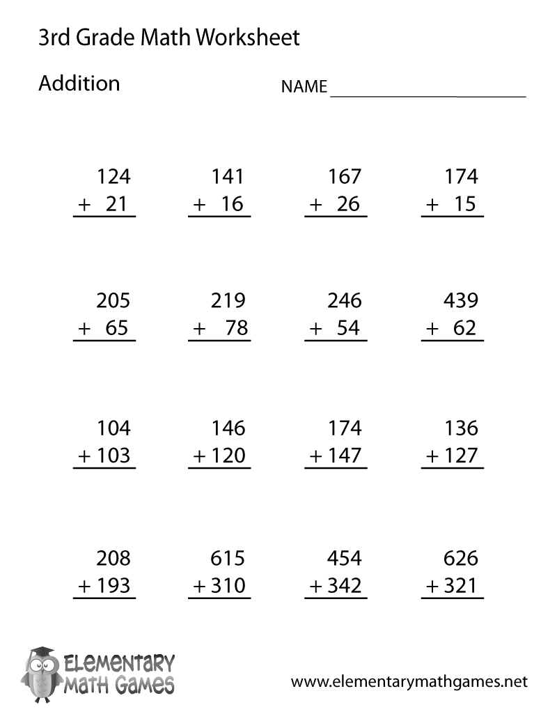 Third Grade Addition Worksheet 10 Printable 3 Digit Addition Worksheets 3rd Grade Math Drills PDF Download Etsy