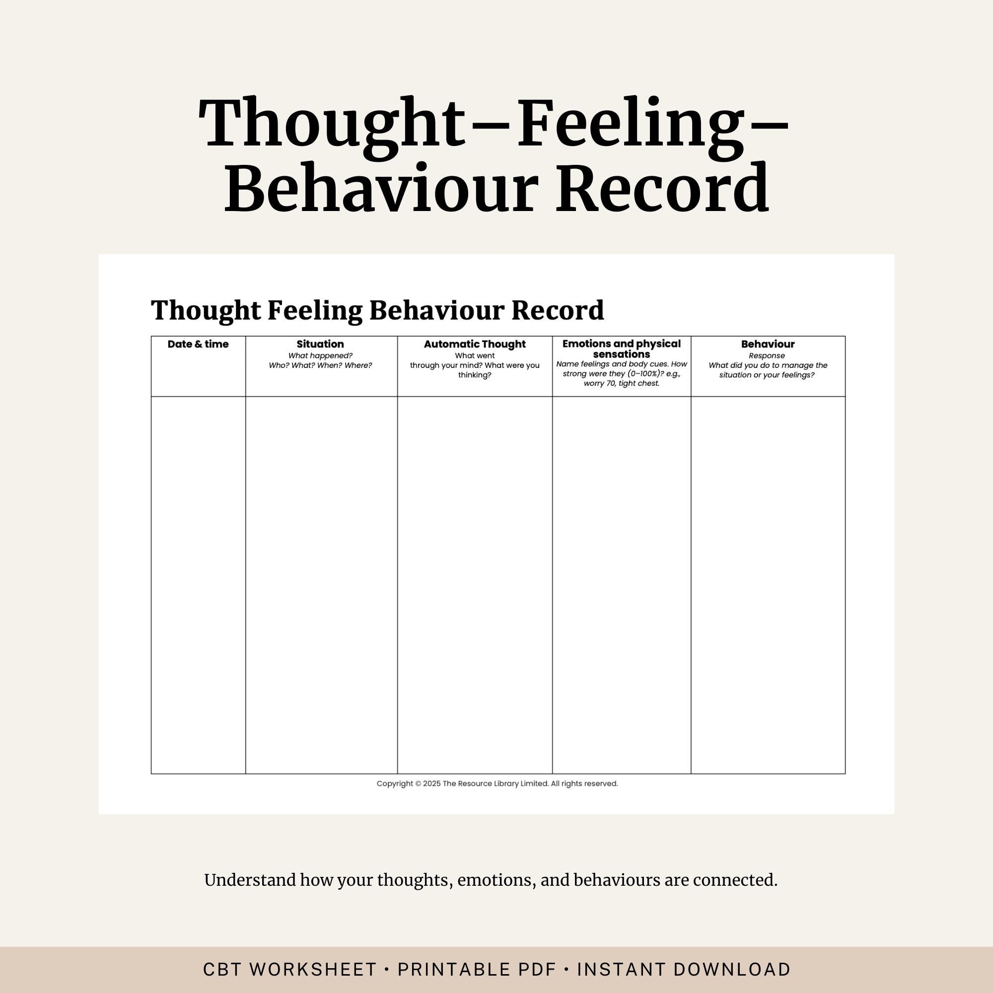 Thought Tracker Etsy