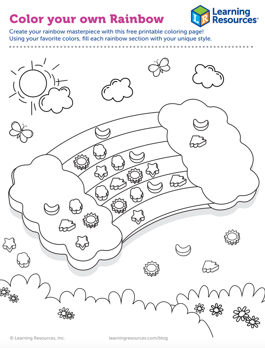 Unleash Your Child S Creativity With Learning Resources Color Your Own Rainbow Printable After A While Crocodile Worksheet Color By Number Super Simple