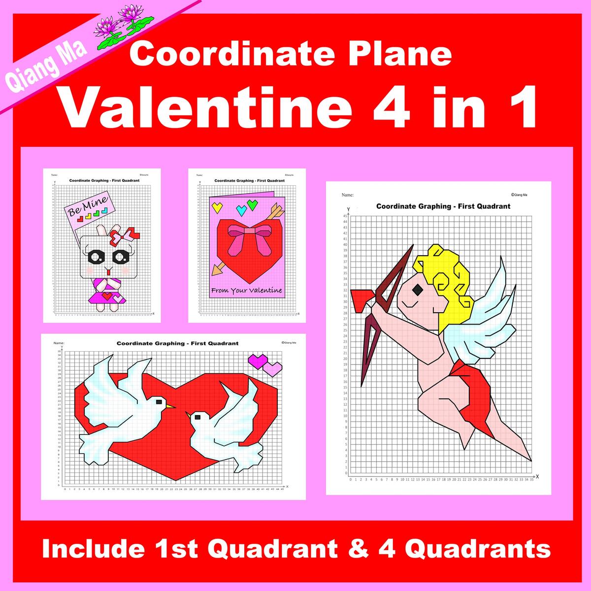 Valentine Coordinate Plane Graphing Picture Valentine Bundle 4 In 1 Made By Teachers Valentine Coordinate Plane Graphing Picture Valentine Bundle 4 In 1 Made By Teachers