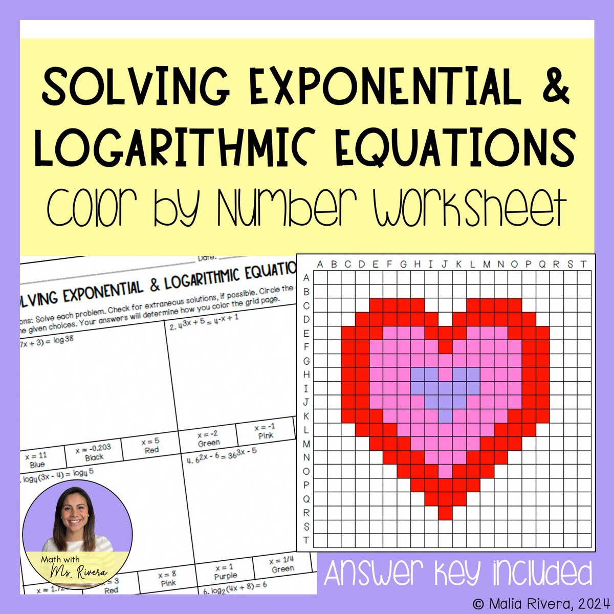 Valentine S Day Solving Exponential Logarithmic Equations Color By Number Worksheet Algebra 2 Made By Teachers Valentine S Day Solving Exponential Logarithmic Equations Color By Number Worksheet Algebra 2 Made By Teachers