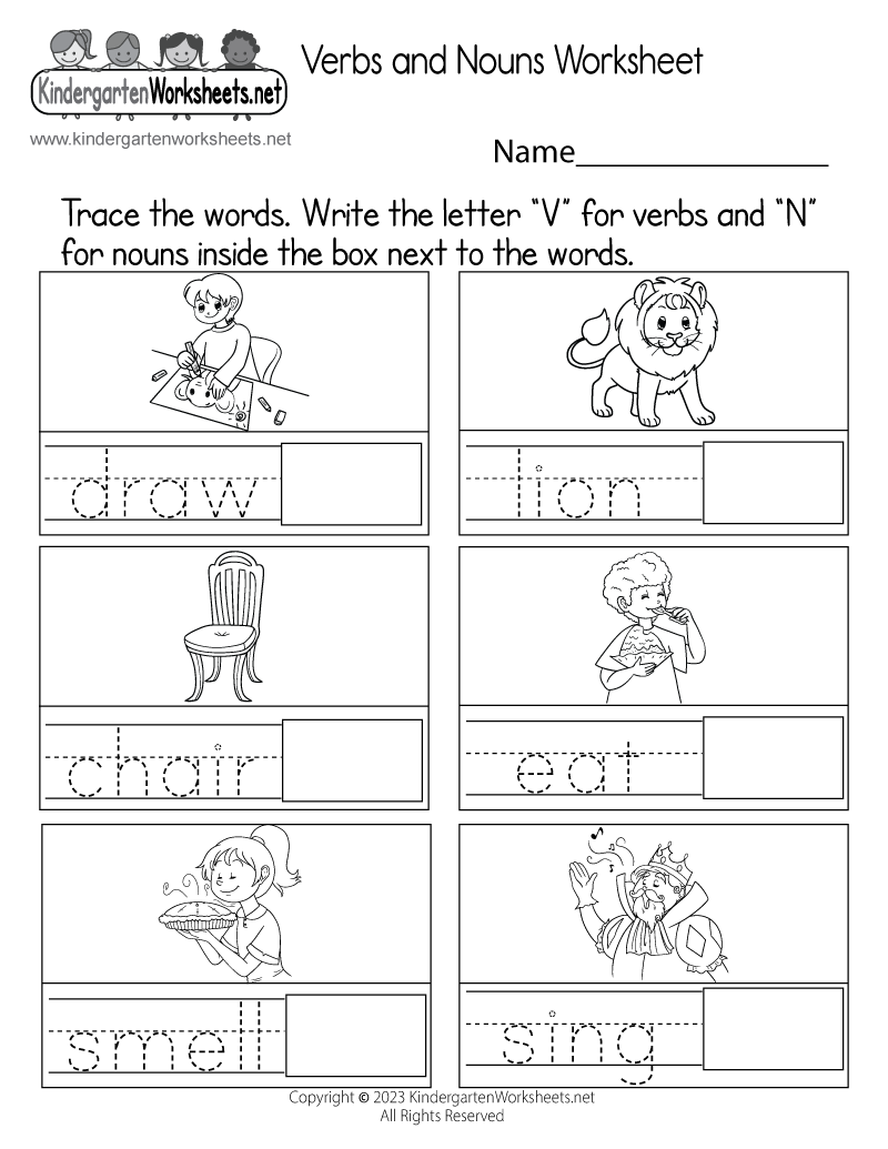 Verbs And Nouns Worksheet Free Printable Digital PDF Noun And Verb Worksheets For Kindergarten Made By Teachers