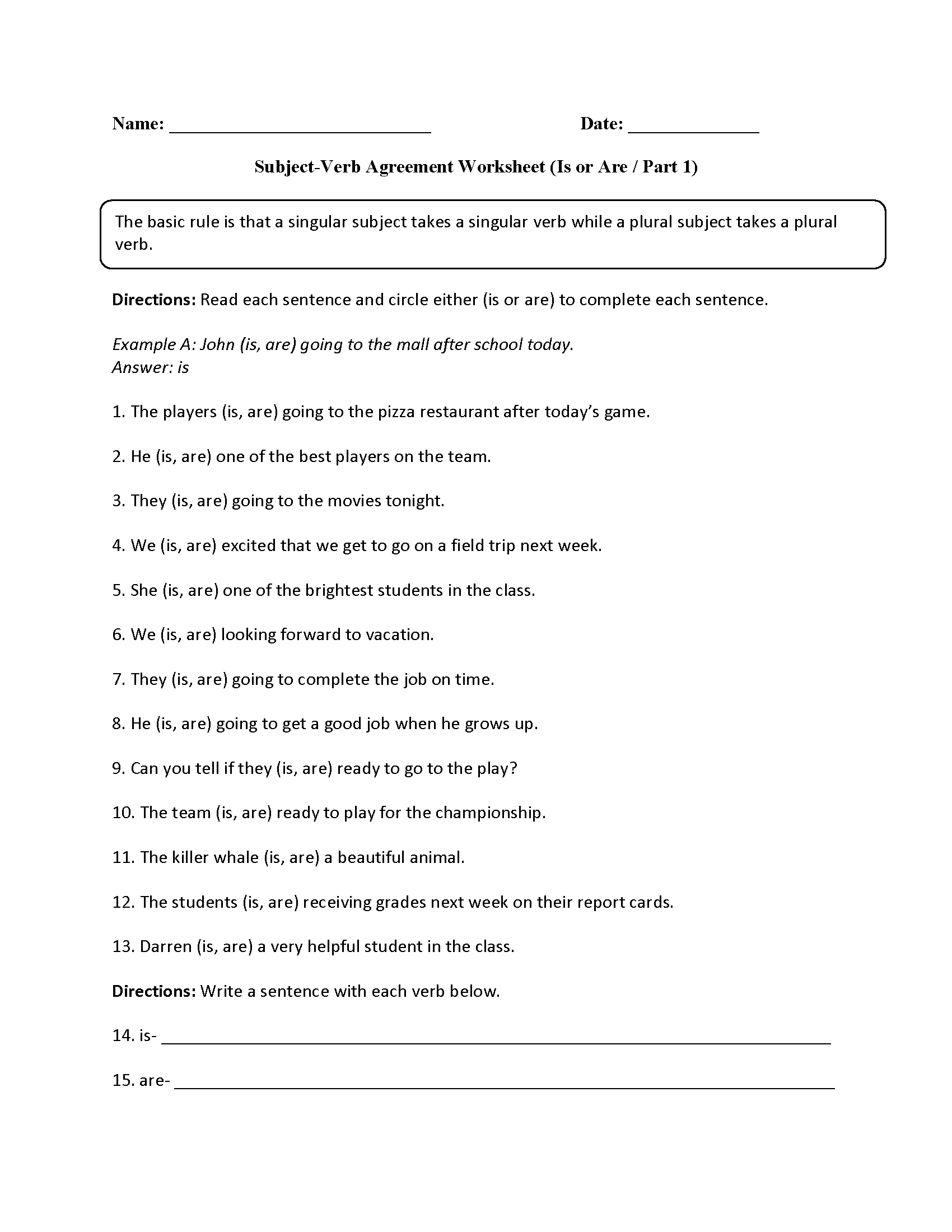 Verbs Worksheets Subject Verb Agreement Worksheets Verbs Worksheets Subject Verb Agreement Worksheets