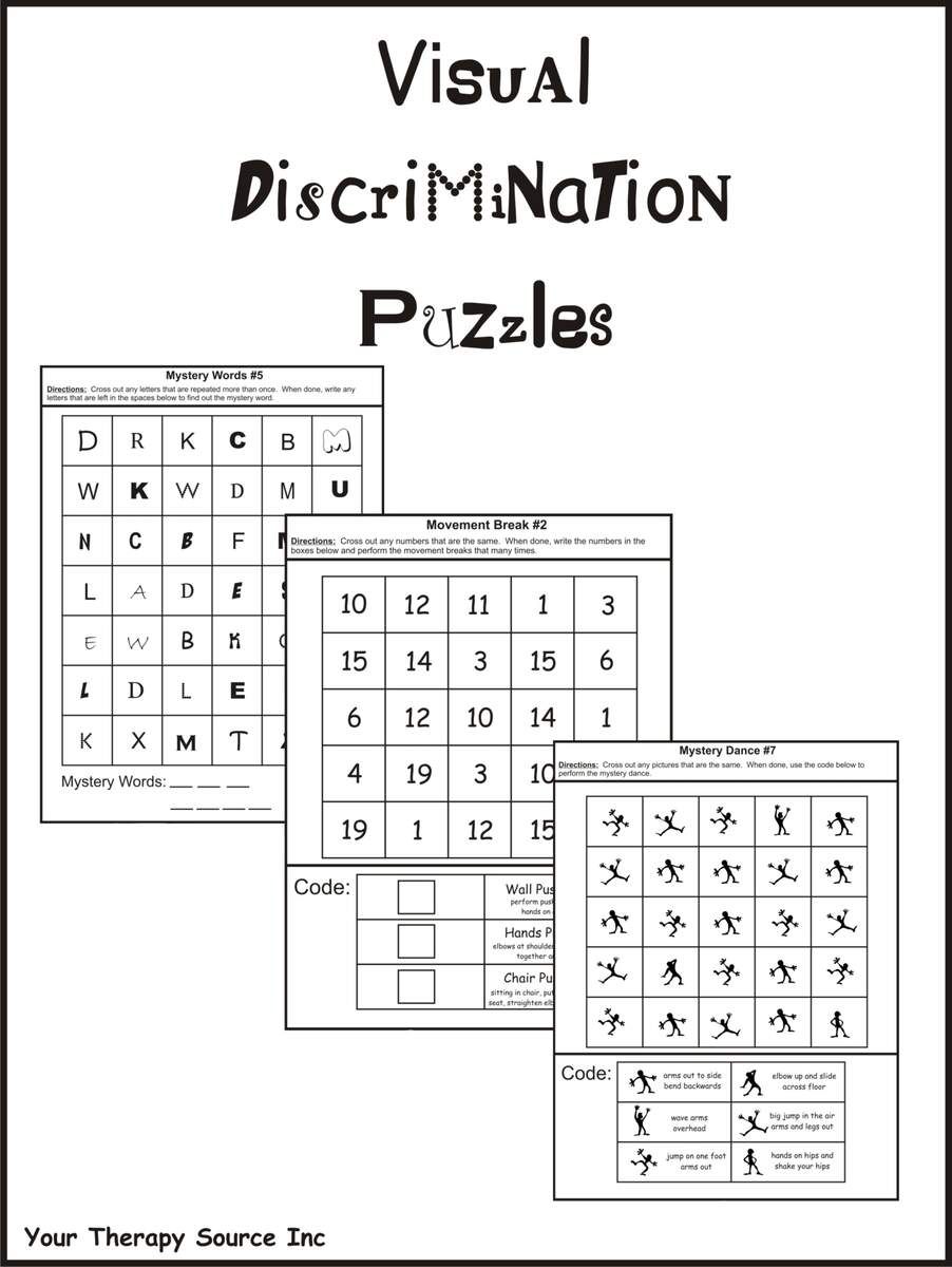 Visual Discrimination Worksheets FREE PDF Your Therapy Source 33 Sustained Attention Ideas Worksheets Visual Perception Activities Worksheets Free