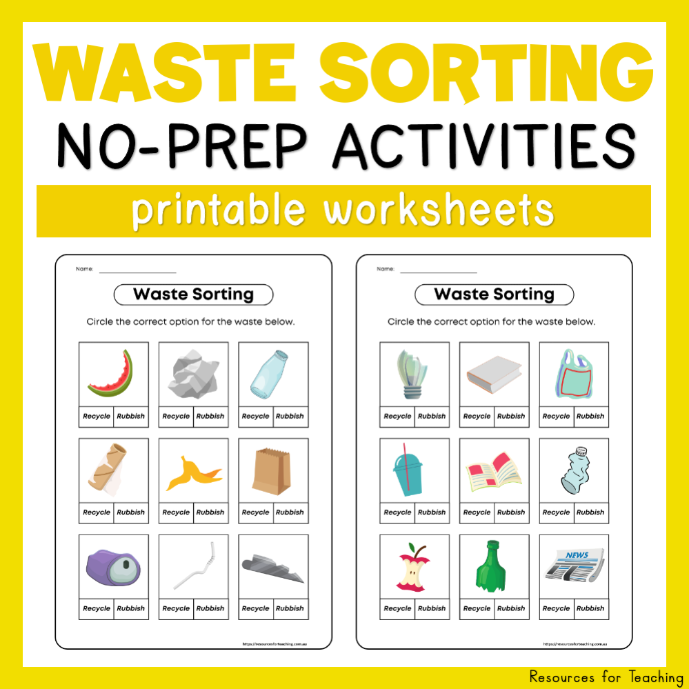 Waste Sorting Worksheets Resources For Teaching Australia Recycle Sort Printable Center Made By Teachers