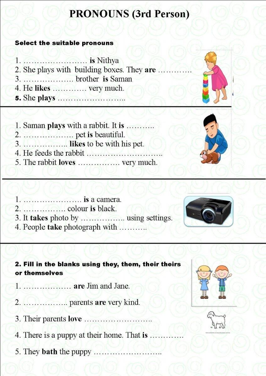 What Is 1st 2nd 3rd Person Written In Third Person Worksheets Library