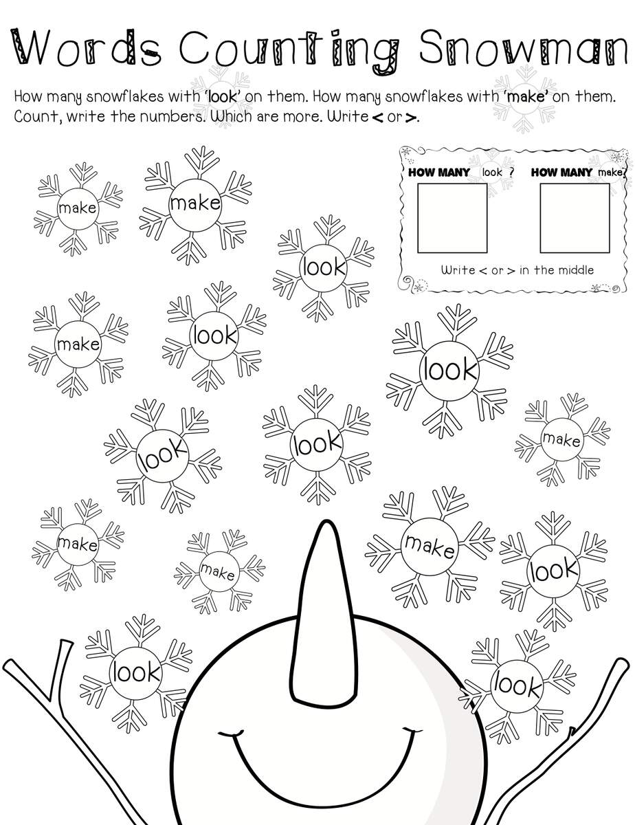 Winter Sight Words Find Color By Teach Simple Winter Sight Words Find Color By Teach Simple