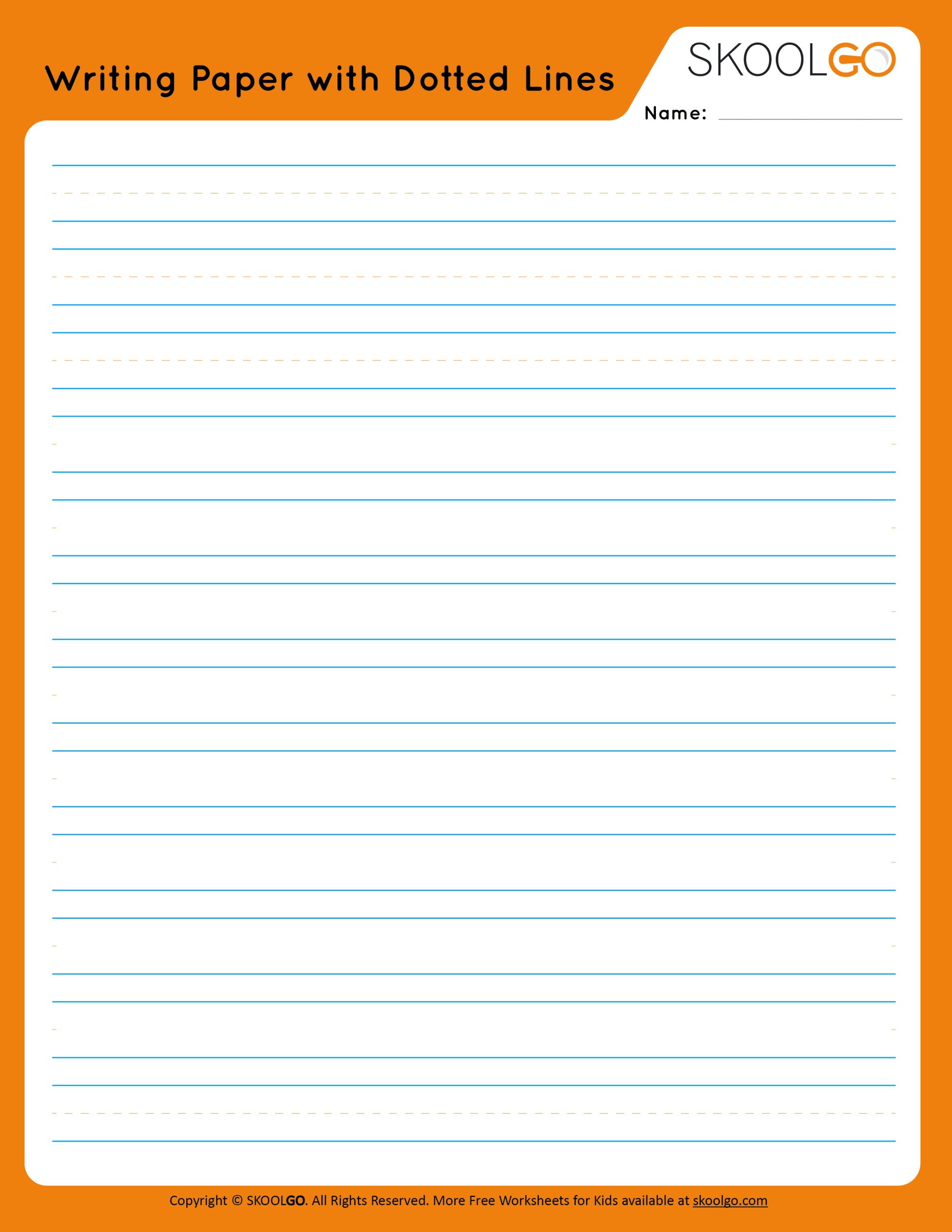 Writing Paper With Dotted Lines SKOOLGO Writing Paper With Dotted Lines SKOOLGO