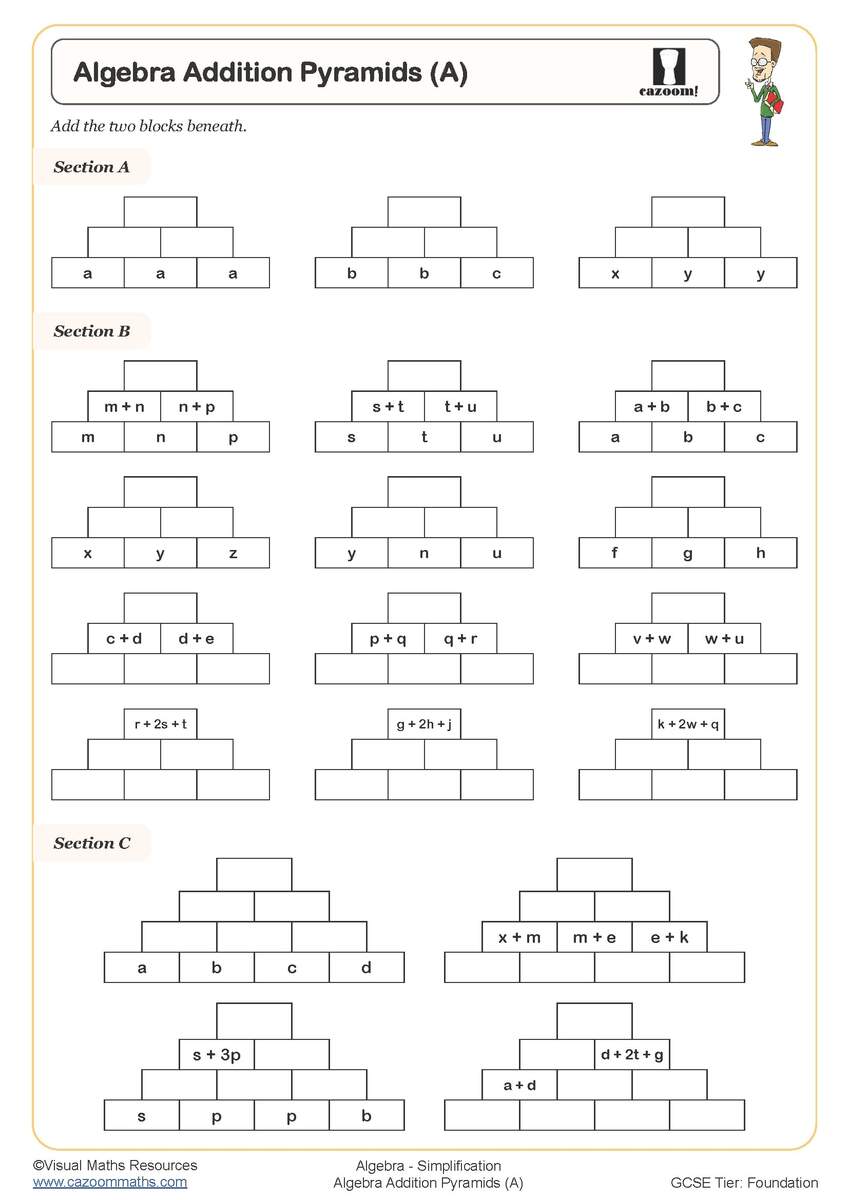 Year 7 Algebra Worksheets Printable Math Worksheets